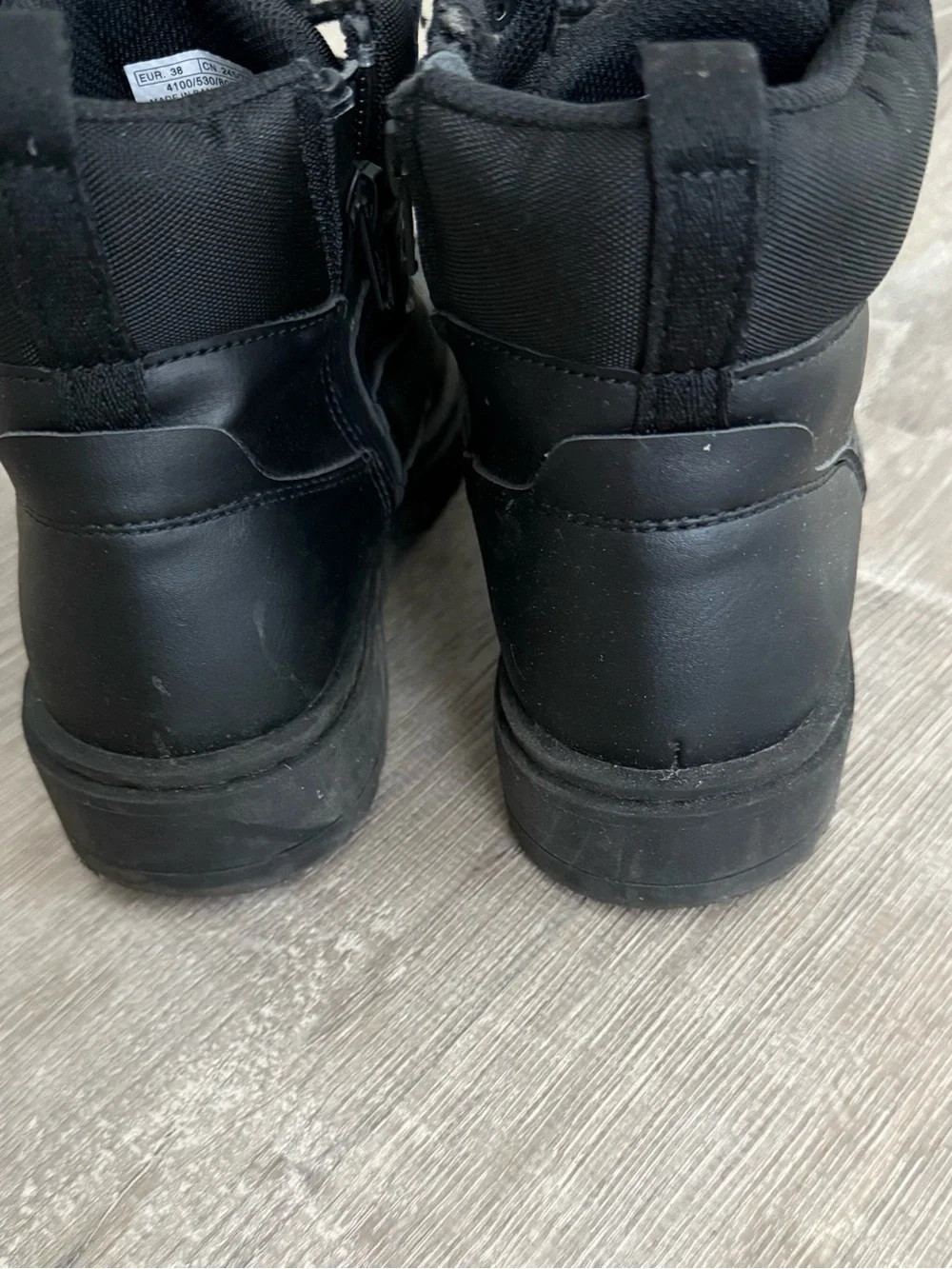 Boys Black Lace-Up High-Top Shoes